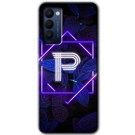 Tecno Camon 18P Dark Neon Yaprak P Harfi Baskılı Uyumlu Silikon Kılıf