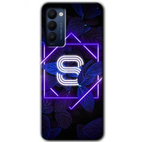 Tecno Camon 18P Dark Neon Yaprak S Harfi Baskılı Uyumlu Silikon Kılıf