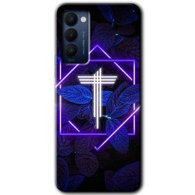 Tecno Camon 18P Dark Neon Yaprak T Harfi Baskılı Uyumlu Silikon Kılıf