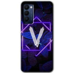 Tecno Camon 18P Dark Neon Yaprak V Harfi Baskılı Uyumlu Silikon Kılıf