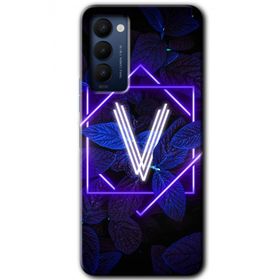 Tecno Camon 18P Dark Neon Yaprak V Harfi Baskılı Uyumlu Silikon Kılıf