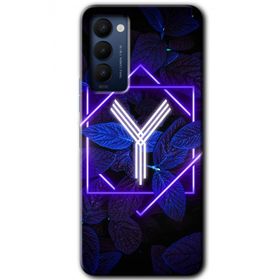 Tecno Camon 18P Dark Neon Yaprak Y Harfi Baskılı Uyumlu Silikon Kılıf