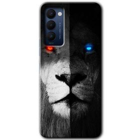 Tecno Camon 18P Fire and Ice Lion Baskılı Uyumlu Silikon Kılıf