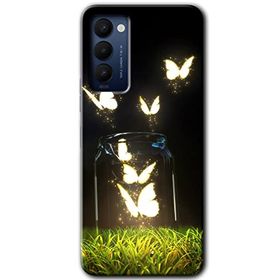 Tecno Camon 18P Işıklı Kelebekler Baskılı Uyumlu Silikon Kılıf