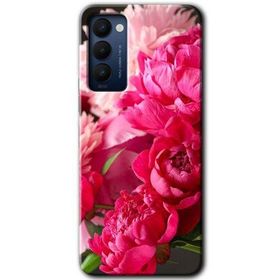 Tecno Camon 18P Kırmızı Beyaz Gül Baskılı Uyumlu Silikon Kılıf