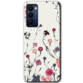 Tecno Camon 18P Mat Çiçek Baskılı Uyumlu Silikon Kılıf
