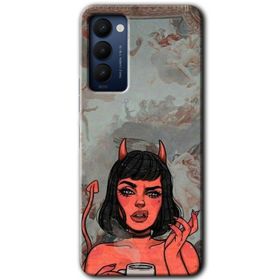 Tecno Camon 18P Mat Çiçek Baskılı Uyumlu Silikon Kılıf