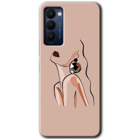 Tecno Camon 18P Mat Çiçek Baskılı Uyumlu Silikon Kılıf