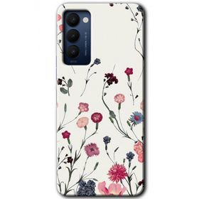 Tecno Camon 18P Mat Çiçek Baskılı Uyumlu Silikon Kılıf