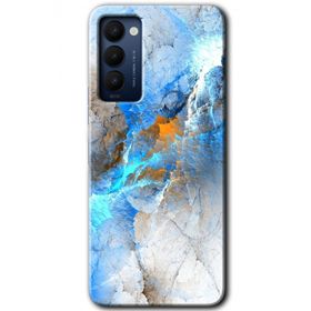 Tecno Camon 18P Mavi Buzul Baskılı Uyumlu Silikon Kılıf