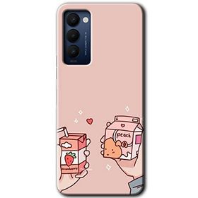 Tecno Camon 18P Meyveli Süt Baskılı Uyumlu Silikon Kılıf