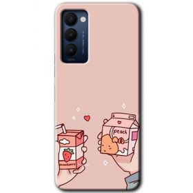 Tecno Camon 18P Meyveli Süt Baskılı Uyumlu Silikon Kılıf