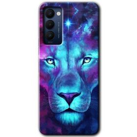 Tecno Camon 18P Neon Lion Baskılı Uyumlu Silikon Kılıf