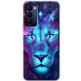 Tecno Camon 18P Neon Lion Baskılı Uyumlu Silikon Kılıf