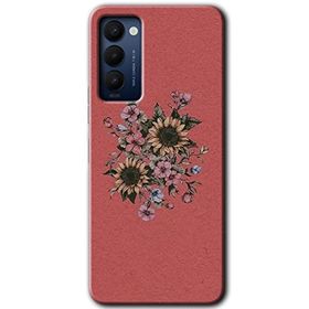 Tecno Camon 18P Retro Çiçek Baskılı Uyumlu Silikon Kılıf