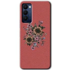 Tecno Camon 18P Retro Çiçek Baskılı Uyumlu Silikon Kılıf