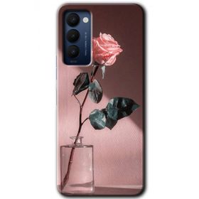 Tecno Camon 18P Retro Gül Baskılı Uyumlu Silikon Kılıf