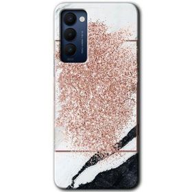 Tecno Camon 18P Simli Mermer Baskılı Uyumlu Silikon Kılıf
