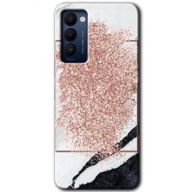 Tecno Camon 18P Simli Mermer Baskılı Uyumlu Silikon Kılıf