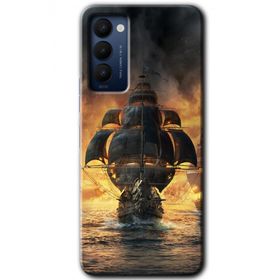 Tecno Camon 18P Siyah İnci Baskılı Uyumlu Silikon Kılıf