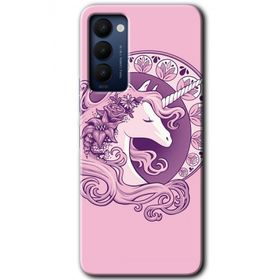 Tecno Camon 18P Unicorn Pembe Baskılı Uyumlu Silikon Kılıf