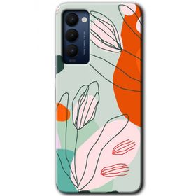 Tecno Camon 18P Vektör Çiçekler Baskılı Uyumlu Silikon Kılıf