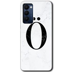 Tecno Camon 18T Beyaz Mermer Desenli Ö Harfi Baskılı Uyumlu Silikon Kılıf