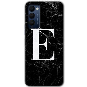 Tecno Camon 18T Beyaz Mermer Desenli U Harfi Baskılı Uyumlu Silikon Kılıf