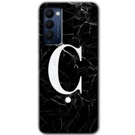 Tecno Camon 18T Beyaz Mermer Desenli U Harfi Baskılı Uyumlu Silikon Kılıf