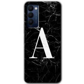 Tecno Camon 18T Beyaz Mermer Desenli U Harfi Baskılı Uyumlu Silikon Kılıf