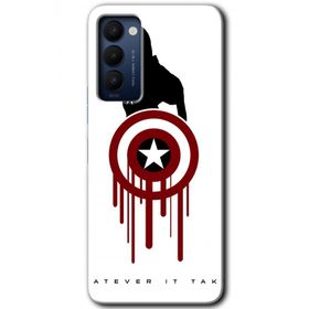 Tecno Camon 18T Captain Amerika Baskılı Uyumlu Silikon Kılıf