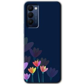Tecno Camon 18T Çizim Çiçekleri Baskılı Uyumlu Silikon Kılıf