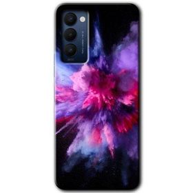 Tecno Camon 18T Color Splash Purple Baskılı Uyumlu Silikon Kılıf