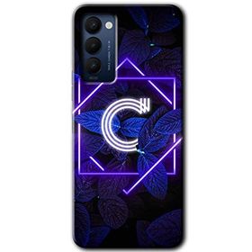 Tecno Camon 18T Dark Neon Yaprak Ç Harfi Baskılı Uyumlu Silikon Kılıf