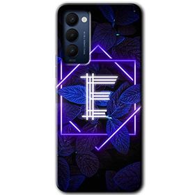 Tecno Camon 18T Dark Neon Yaprak E Harfi Baskılı Uyumlu Silikon Kılıf