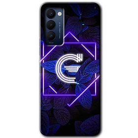 Tecno Camon 18T Dark Neon Yaprak G Harfi Baskılı Uyumlu Silikon Kılıf