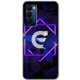 Tecno Camon 18T Dark Neon Yaprak G Harfi Baskılı Uyumlu Silikon Kılıf