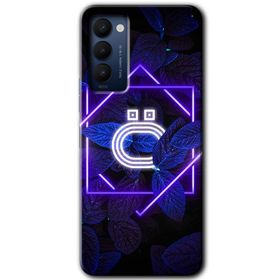 Tecno Camon 18T Dark Neon Yaprak H Harfi Baskılı Uyumlu Silikon Kılıf