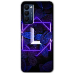 Tecno Camon 18T Dark Neon Yaprak H Harfi Baskılı Uyumlu Silikon Kılıf