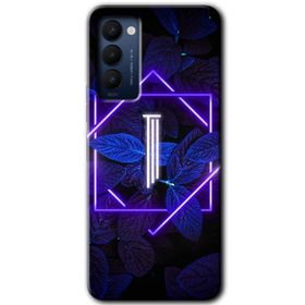 Tecno Camon 18T Dark Neon Yaprak I Harfi Baskılı Uyumlu Silikon Kılıf