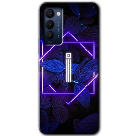 Tecno Camon 18T Dark Neon Yaprak I Harfi Baskılı Uyumlu Silikon Kılıf