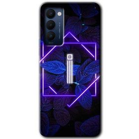 Tecno Camon 18T Dark Neon Yaprak I Harfi Baskılı Uyumlu Silikon Kılıf