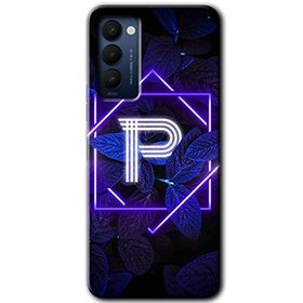 Tecno Camon 18T Dark Neon Yaprak P Harfi Baskılı Uyumlu Silikon Kılıf