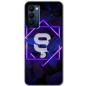Tecno Camon 18T Dark Neon Yaprak P Harfi Baskılı Uyumlu Silikon Kılıf