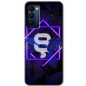 Tecno Camon 18T Dark Neon Yaprak S Harfi Baskılı Uyumlu Silikon Kılıf