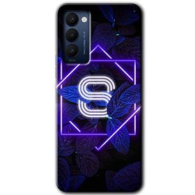 Tecno Camon 18T Dark Neon Yaprak S Harfi Baskılı Uyumlu Silikon Kılıf
