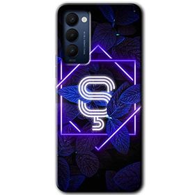 Tecno Camon 18T Dark Neon Yaprak S Harfi Baskılı Uyumlu Silikon Kılıf