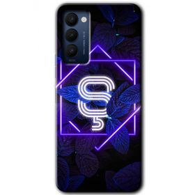 Tecno Camon 18T Dark Neon Yaprak S Harfi Baskılı Uyumlu Silikon Kılıf