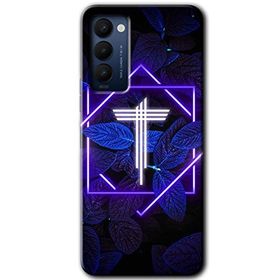 Tecno Camon 18T Dark Neon Yaprak T Harfi Baskılı Uyumlu Silikon Kılıf