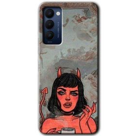 Tecno Camon 18T Devil Girl Baskılı Uyumlu Silikon Kılıf